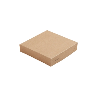 Coperchio in cartoncino avana lamianto in PLA cm 14x14x2,9 per scatola avana cm 14x14x7,5 