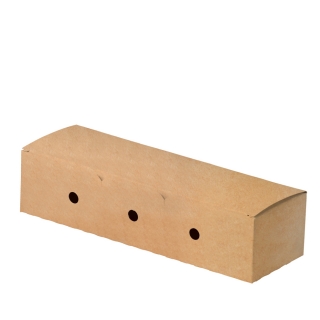 Porta Hot Dog richiudibile in cartoncino avana cm 23x7,3X5,45 