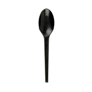 Cucchiaio nera in pla riciclato cm 16,5 