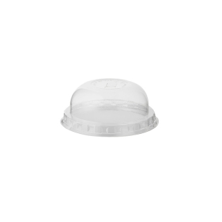 Coperchio dome con pretaglio cannucia per bicchiere in PLA Bio cc 390 