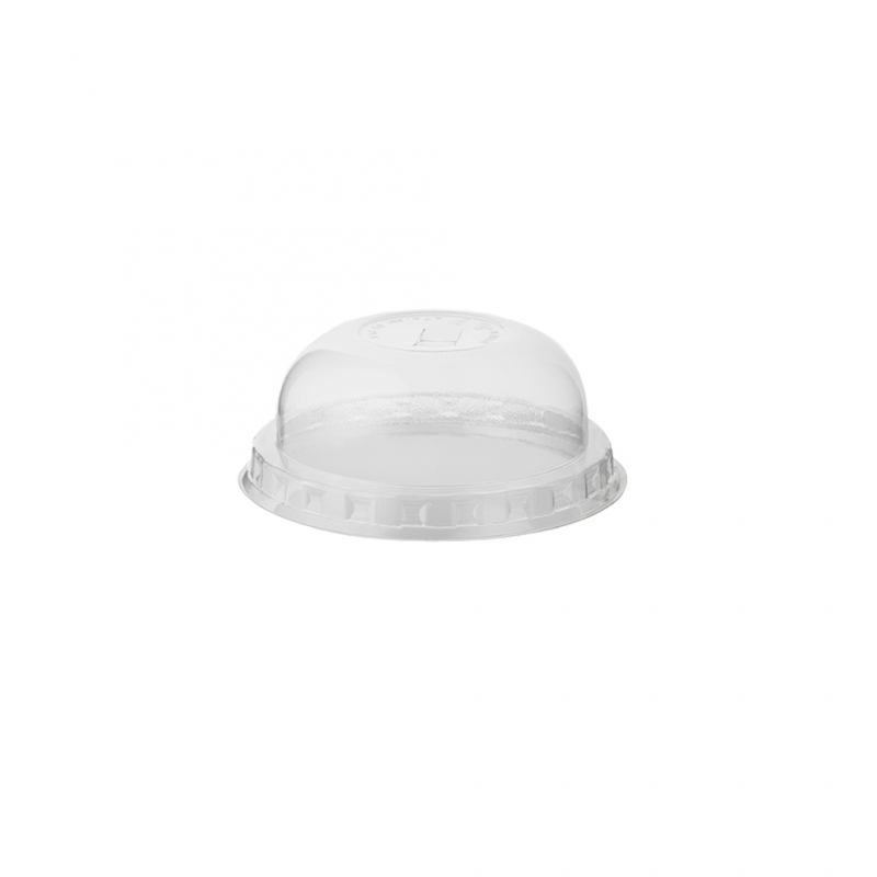 Coperchio dome con pretaglio cannucia per bicchiere in PLA Bio cc 390 