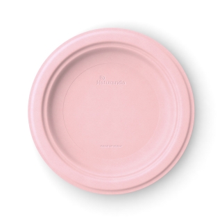 Piatto piano in polpa di cellulosa Ø cm 23 rosa peonia