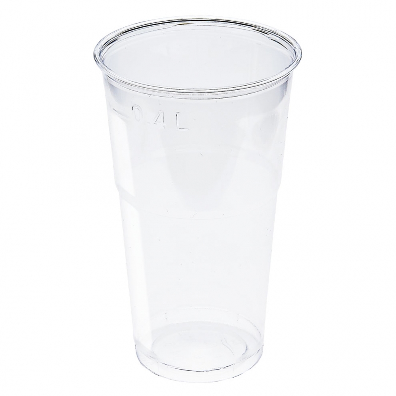 Bicchiere in Pet trasparente cc 500 tacca 400 