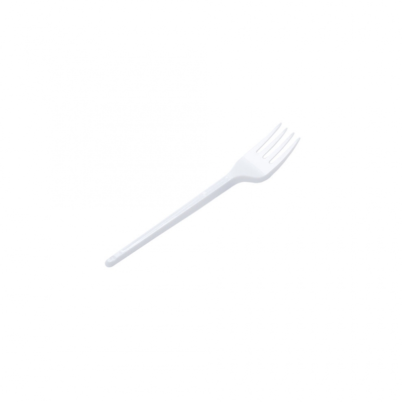 Forchetta bianca di plastica cm 16,5 - Confezione 100 Pezzi - Forch