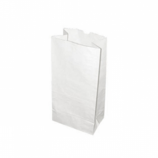 Sacchetto carta alimentare bianco fondo quadro cm 15x10 h 32
