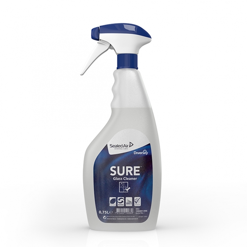 SURE Glass Cleaner Jhonson Diversey flacone da 750 ml Optima