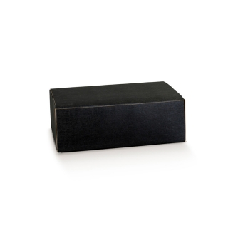 Scatola in cartocino avana naturale con finitura effetto seta color nero riciclabile cm 30x24x12 