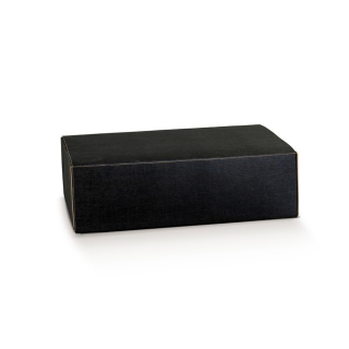 Scatola in cartocino avana naturale con finitura effetto seta color nero riciclabile cm 35x28x12 