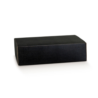 Scatola in cartocino avana naturale con finitura effetto seta color nero riciclabile cm 40x32x12 