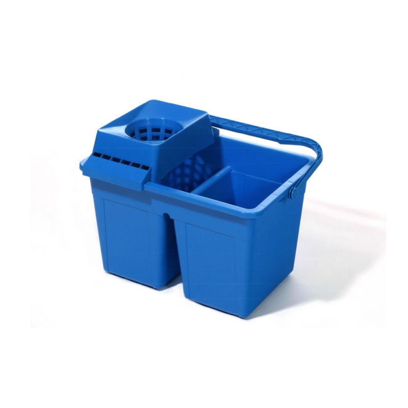 Secchio Lavapavimenti A Due Vasche 14L Con Strizzatore - Doppie Acque, Polipropilene, Made In Italy - Foto 8