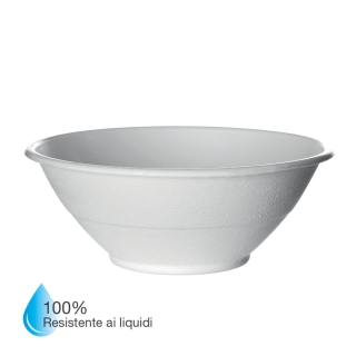 Insalatiera in polpa di cellulosa + PLA ml 1180 40 oz resistente ai liquidi 