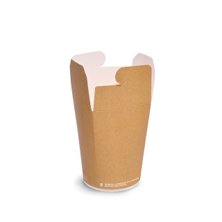 Food Cup in cartoncino avana 500 ml Biodegradabile e Compostabile 