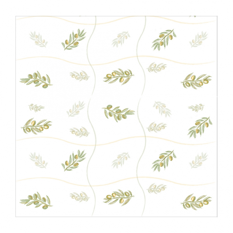 Tovaglia cm 100x100 2 veli carta bianca olive